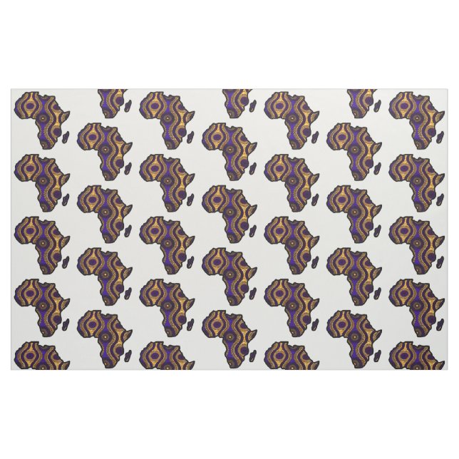 Tela Mapa Purple Gold Africa ("Cuarto gordo" (fat quarter))