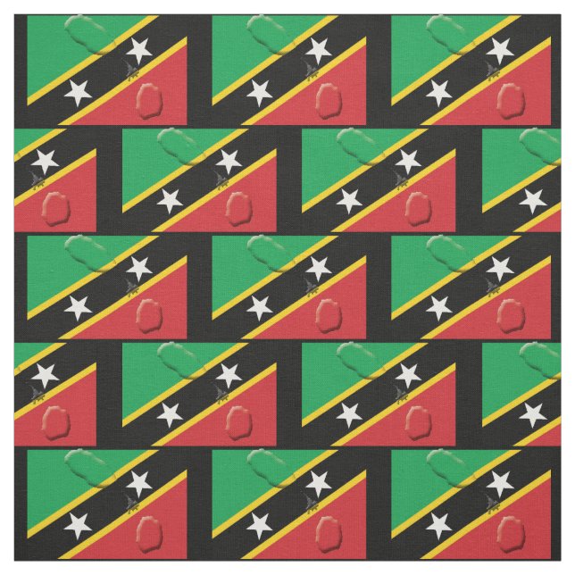 Tela Mapa y bandera de ST KITTS (Retal)