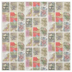 Tela mapas del mundo antiguo citas de viajes Collage ar