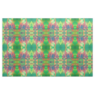 Tela Mar de Verde con basura abstracta cubista
