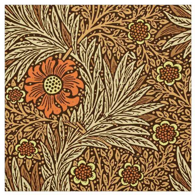 Tela Maravilla de William Morris, Brown de cobre y (Retal)