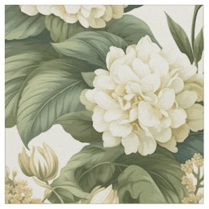 Tela Maravilloso patrón floral de color verde oliva bla