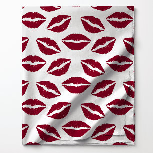 Tela Marca de Beso de Labial Rojo