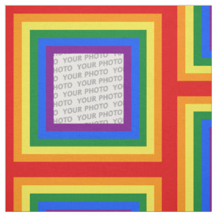 Tela Marco de COLORES DE LA BANDERA DE RAINBOW + tu fot
