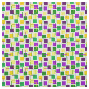 Tela Mardi Gras cuadradas y líneas generales
