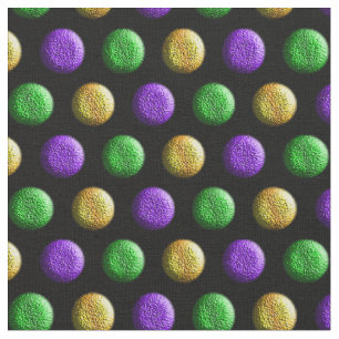 Tela Mardi Gras Púrpura Polka Verde Amarillo puntos