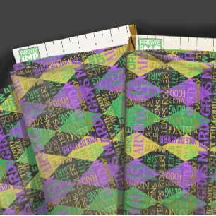 Tela Mardi Gras Sayings, frases - Harlequin Argyle