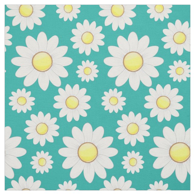 Tela Margaritas dispersadas flower power (Retal)