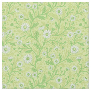 Tela Margaritas en blanco y verde sobre verde miel