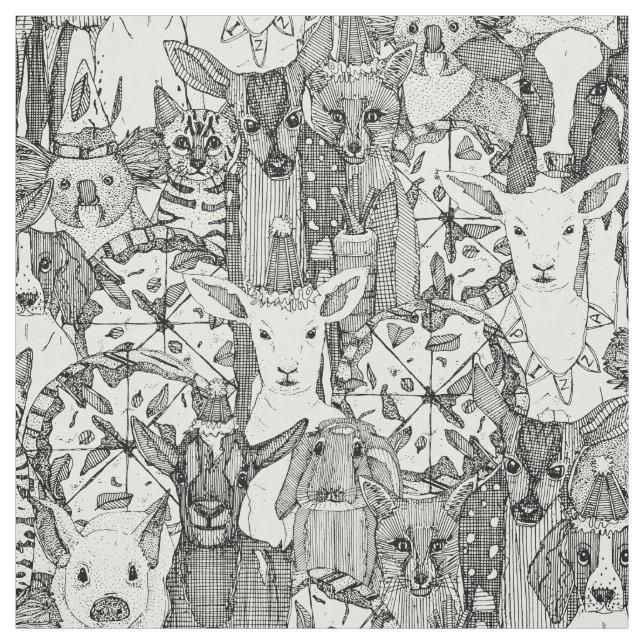 Tela margherita menagerie pizza fiesta negro (Retal)