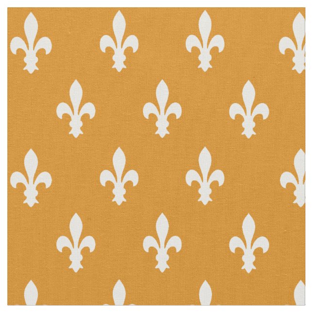 Tela Marigold Victorian Fleur de Lys Fabric (De cerca)