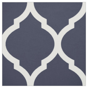 Tela Marina Azul Marruecos Quatrefoil a gran escala