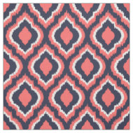 Tela Marina y Coral Ikat marroquí