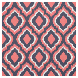 Tela Marina y Coral Ikat marroquí