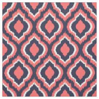 Tela Marina y Coral Ikat marroquí