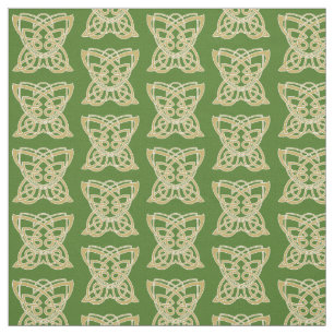 Tela Mariposa celta dorada y verde