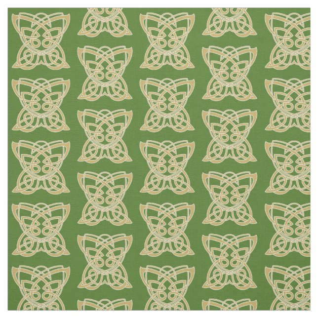 Tela Mariposa celta dorada y verde (Retal)