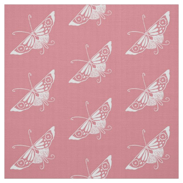 Tela Mariposa Deco Estilizada, Caparo Rosa (Retal)
