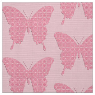 Tela Mariposa en la impresión del papel pintado - rosa