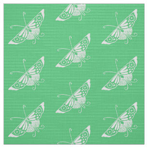 Tela Mariposa estilizada de Deco, verde menta