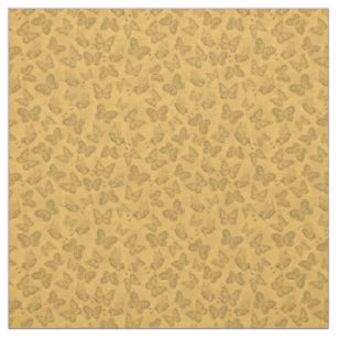 Tela Mariposa floral floral natural de oro moderno de l