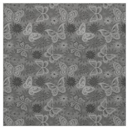 Tela Mariposa floral floral natural de plata de lujo
