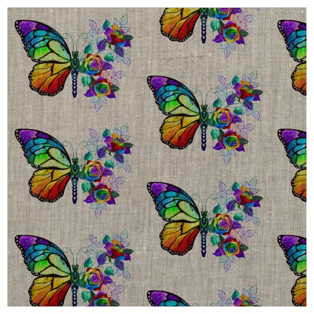 Tela Mariposa florida arcoiris (Retal)