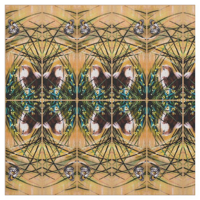 Tela Mariposa y codorniz (Retal)