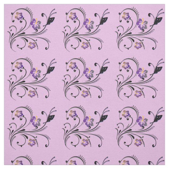 Tela Mariposa y flores (Retal)