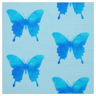 Tela Mariposas Acuarela - Tonos de Azul Cielo