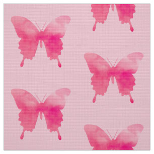 Tela Mariposas acuarelas - Fuchsia y rosa
