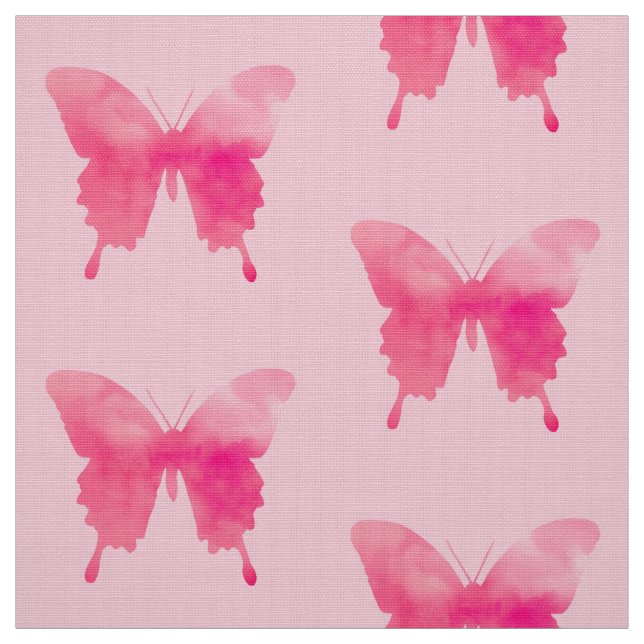 Tela Mariposas acuarelas - Fuchsia y rosa (Retal)