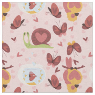 Tela mariposas de amor cardíaco de caracol románticas v