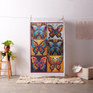 Tela Mariposas exóticas Quilador de coser de la pila