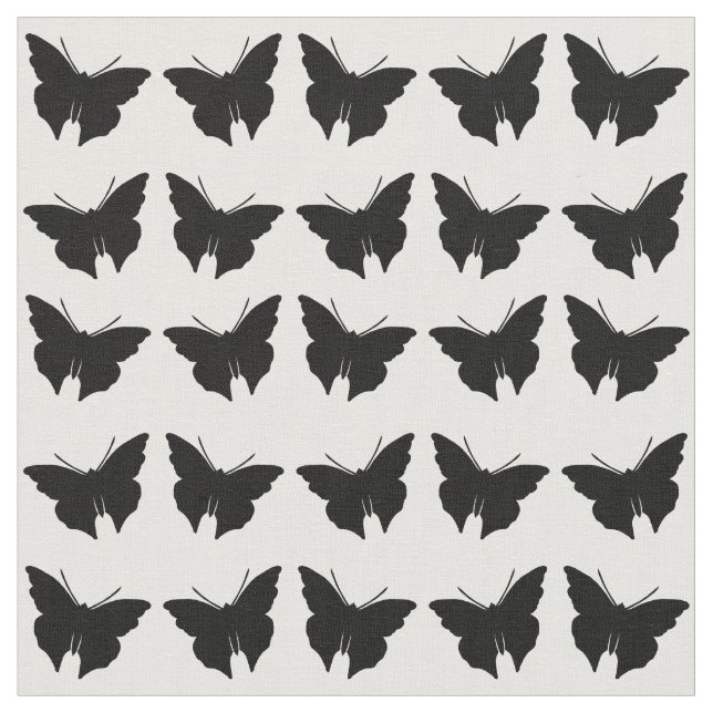 Tela Mariposas intrépidas negras de la MOD (De cerca)