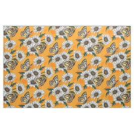 Tela Mariposas Jezebel y flores de margarita