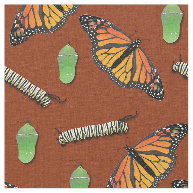 Tela Mariposas monarcas Tejido de orugas (De cerca)