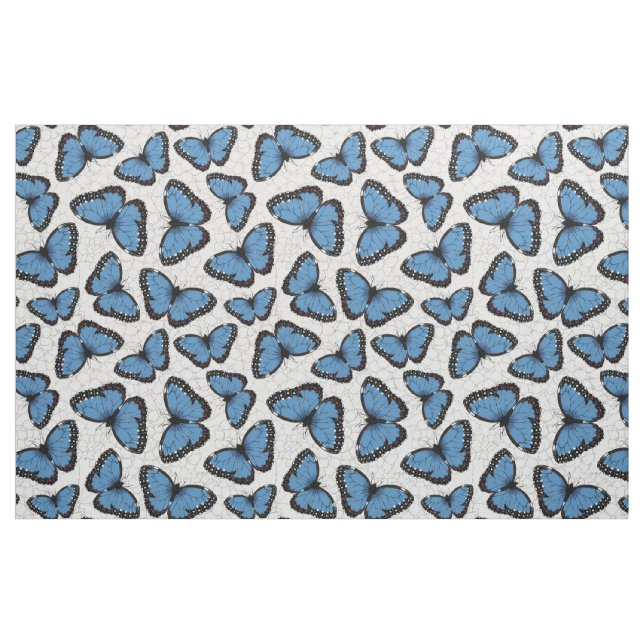 Tela Mariposas morfo azules ("Cuarto gordo" (fat quarter))