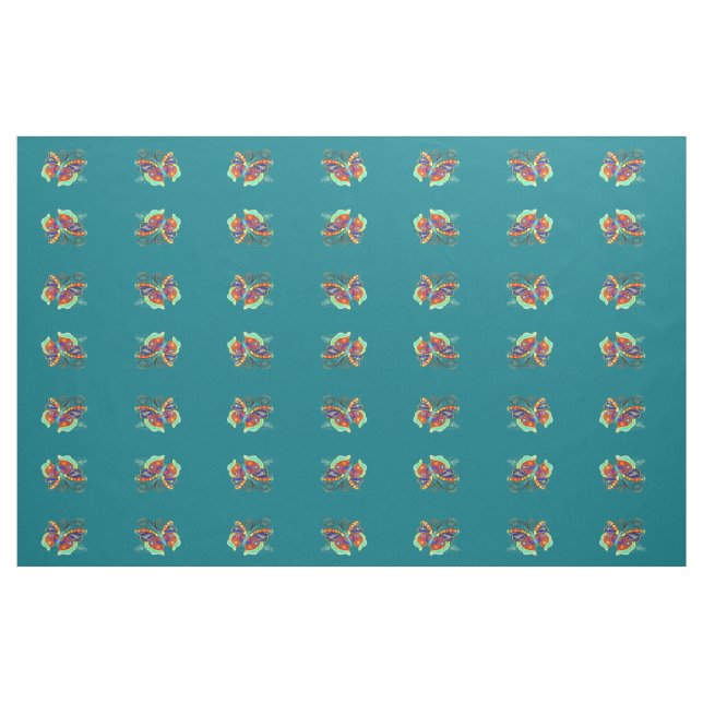 Tela mariposas multicolores patrón #2 ("Cuarto gordo" (fat quarter))