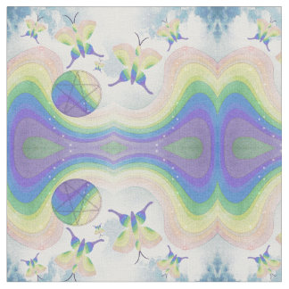 Tela Mariposas, nubes, arbustos y pentáculos