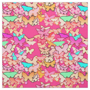 Tela Mariposas, rosadas múltiples y profundas