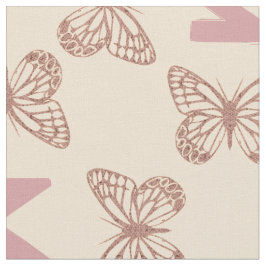 Tela Mariposas rosadas y Personalizados negrita Monogra