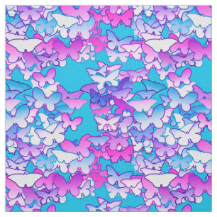 Tela Mariposas, violeta y turquesa
