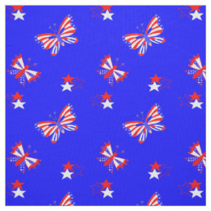 Tela Mariposas y estrellas patrióticas