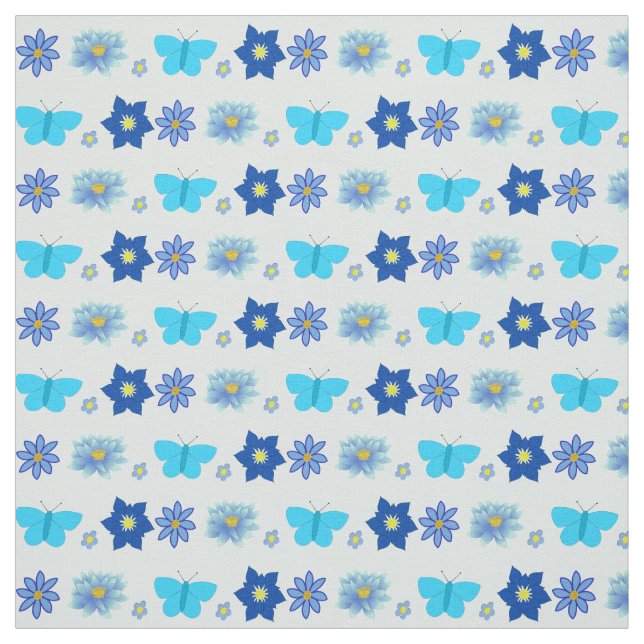 Tela Mariposas y flores Blue Baby Boy (Retal)