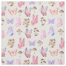 Mariposas y hongos en blanco