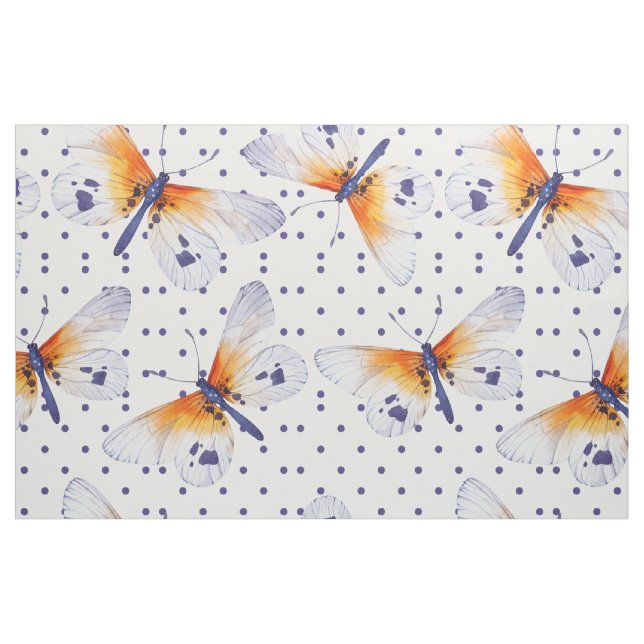 Tela Mariposas Y Puntos De Polka ("Cuarto gordo" (fat quarter))