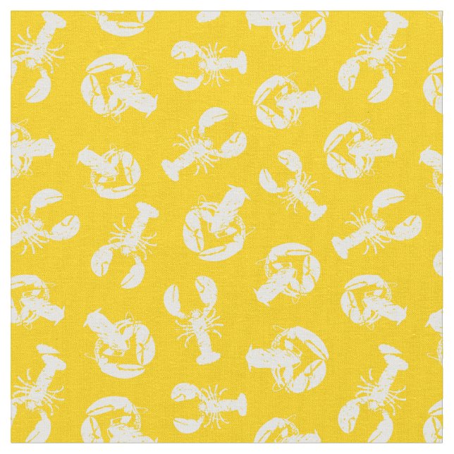 Tela Mariscos de langosta Amarillo Costa Blanca (De cerca)