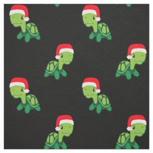 Tela Mariscos de tortuga cutáneos Feliz Navidad Santa C