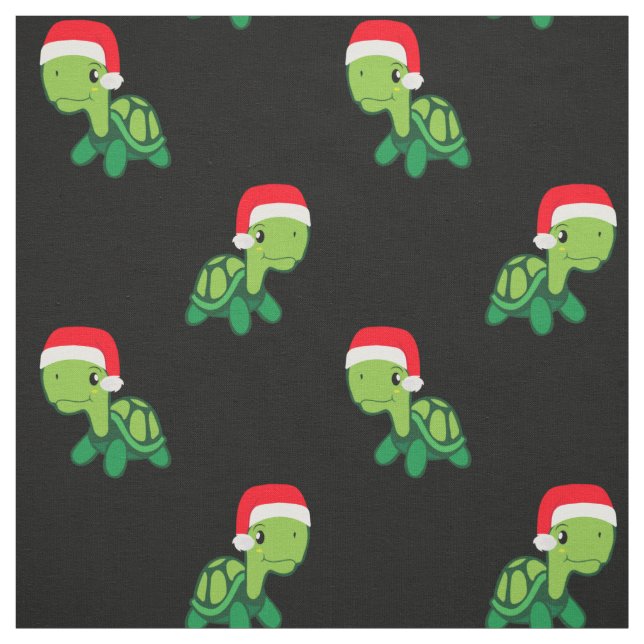 Tela Mariscos de tortuga cutáneos Feliz Navidad Santa C (Retal)